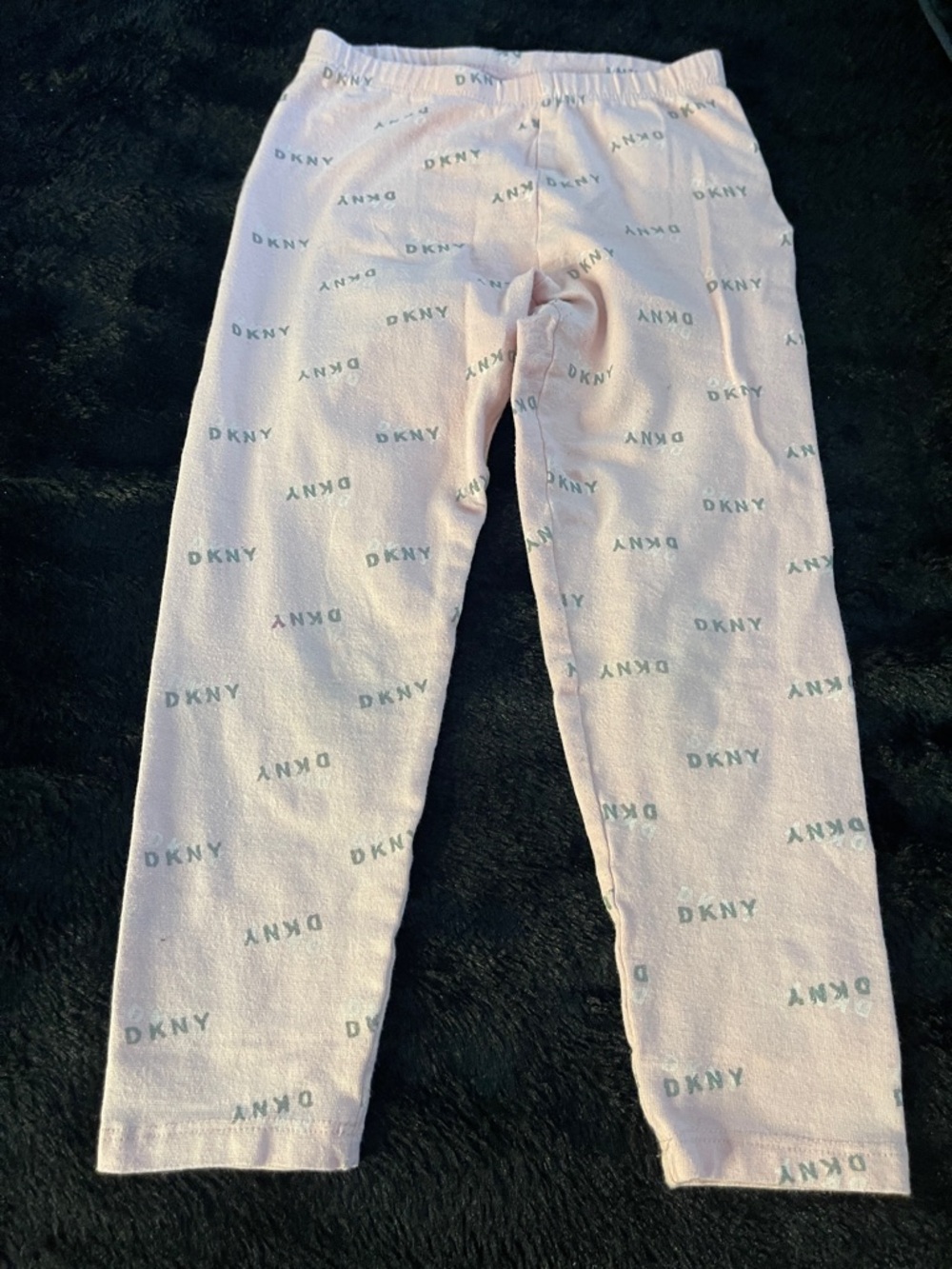 DKNY Pale Pink Logo Print Kids Leggings